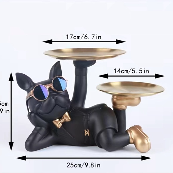 New French Bulldog Statue, Jewelry Storage And Tray - Picture 3 of 7
